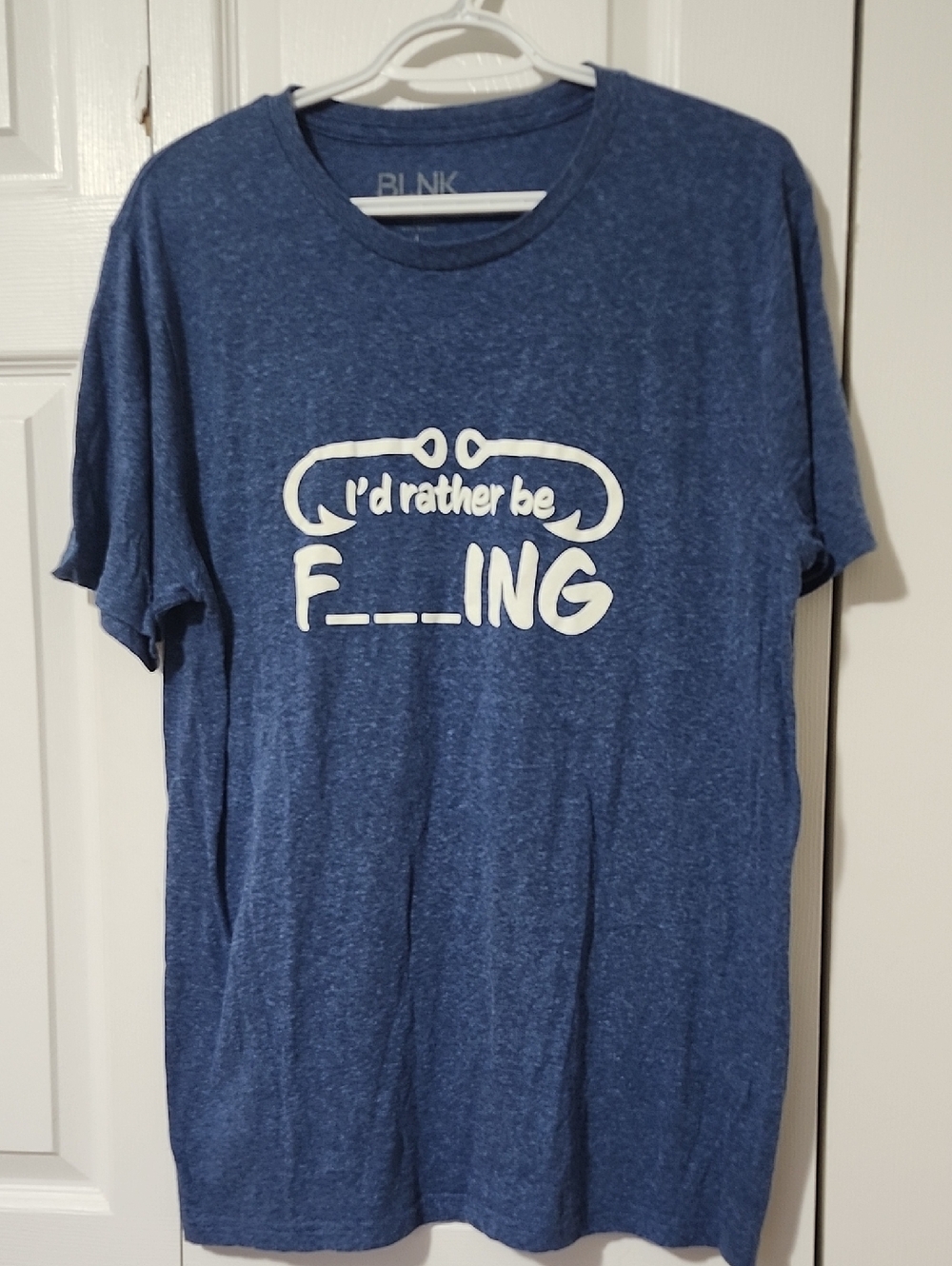 Blue Graphic Tee with White Script